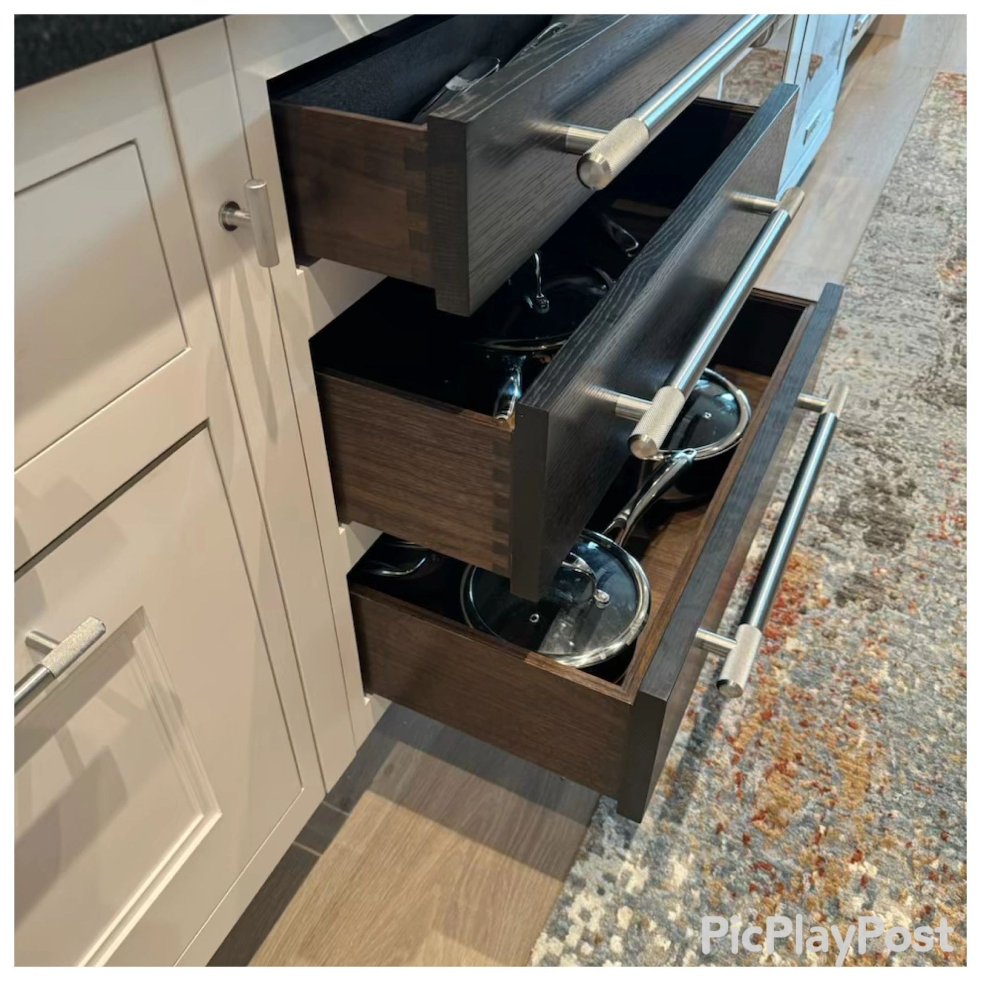 Detail of installed bespoke cabinetry joinery